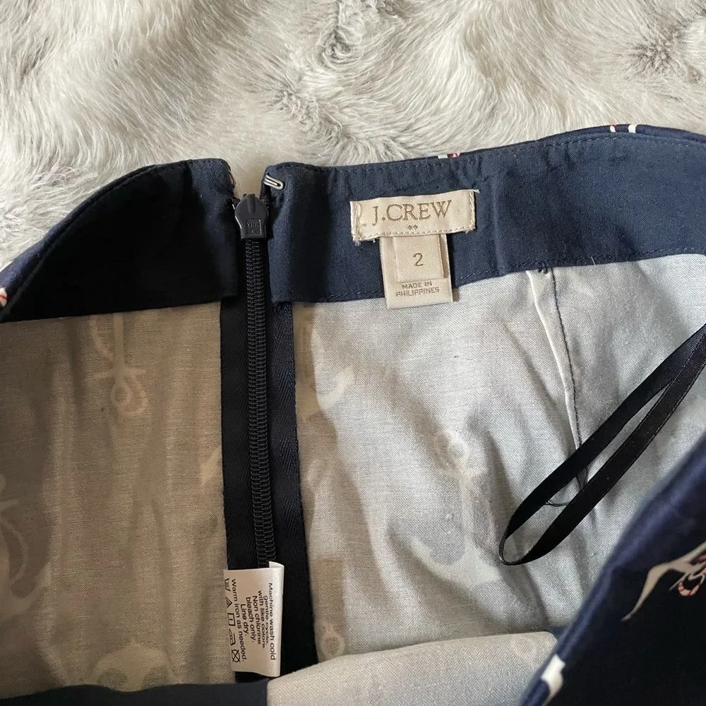 J. Crew Anchor Skirt Size 2 two Navy Blue small